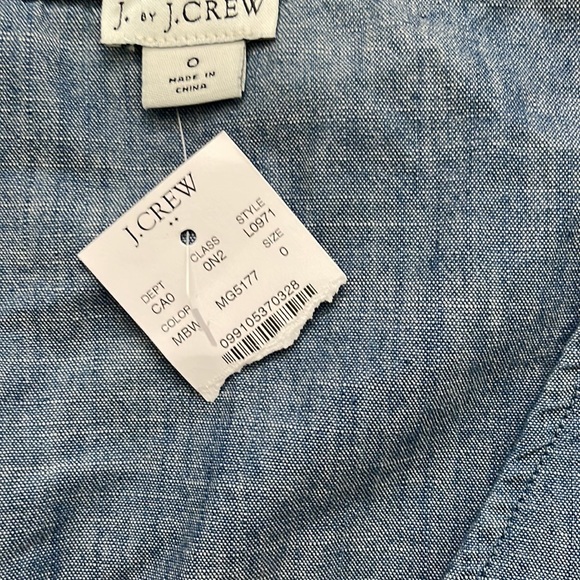 J Crew Chambray Faux Wrap Top! NWT Size 0 - Picture 2 of 3